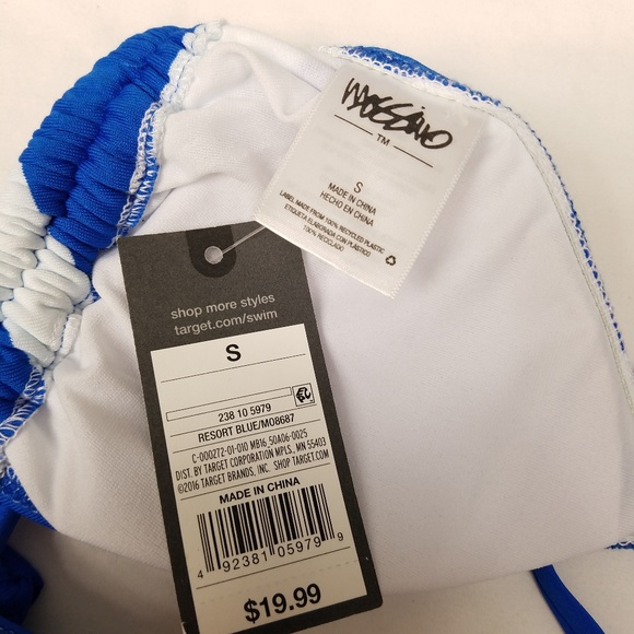 MOSSIMO Resort Blue Striped Triangle Bikini Top S - Picture 5 of 7